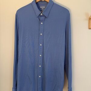 RHONE Men's Casual Button Down in Blue